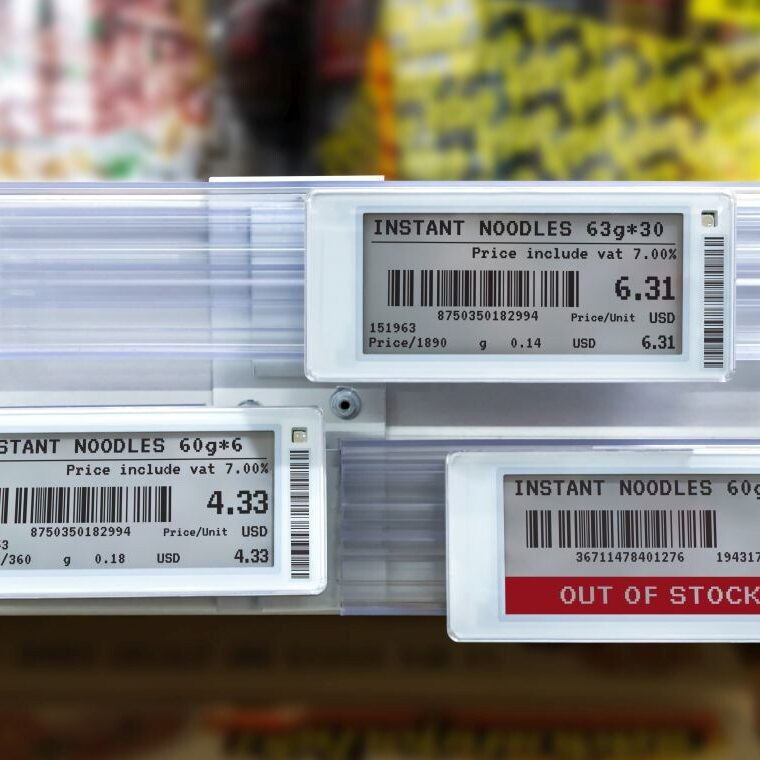 Electronic shelf labels using optical films.