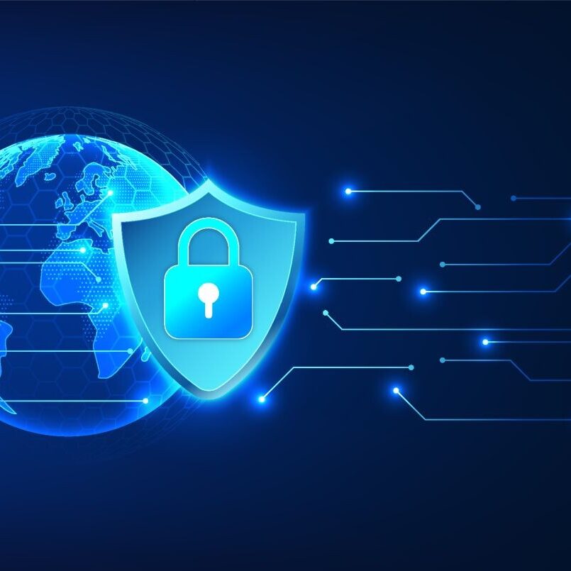 Graphic showing information security provided by EMI shielding film.